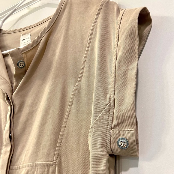 AMS PURE khaki Dolman Sleeve Button Down Dress - Picture 3 of 11